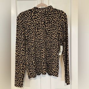 Cheetah Print Mock Neck